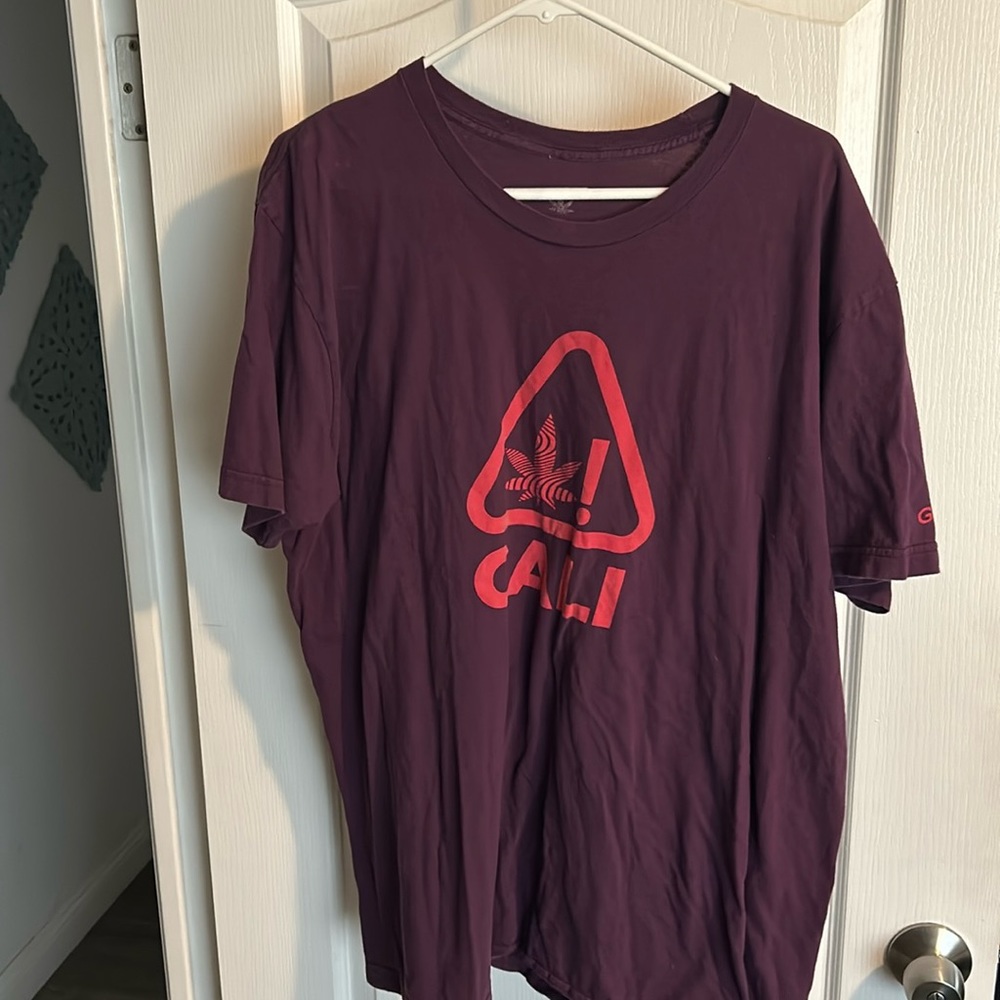 Cali Cannabis Tee Shirt - color is Eggplant, plum Size is XL